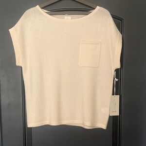 Joie Ivory Knit Top with Pocket
